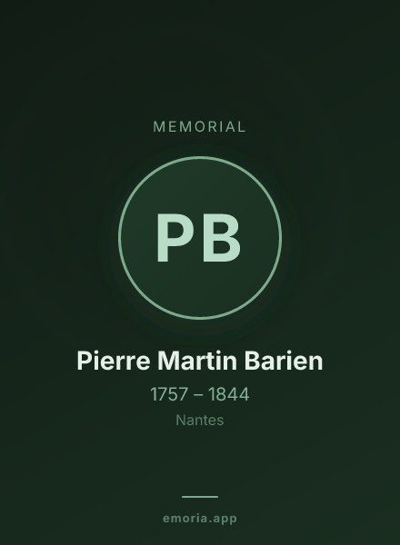 Memorial portrait of Pierre Martin Barien