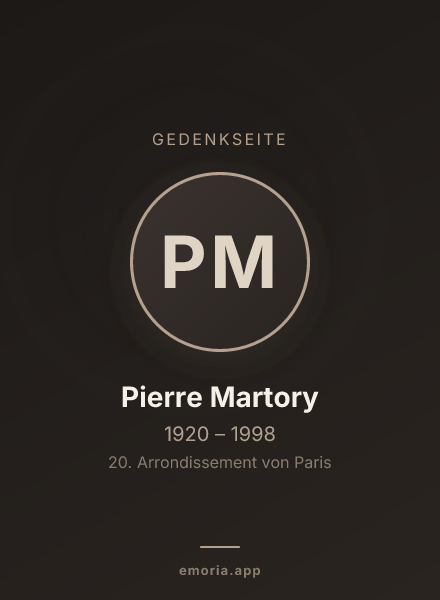 Gedenkportrait von Pierre Martory