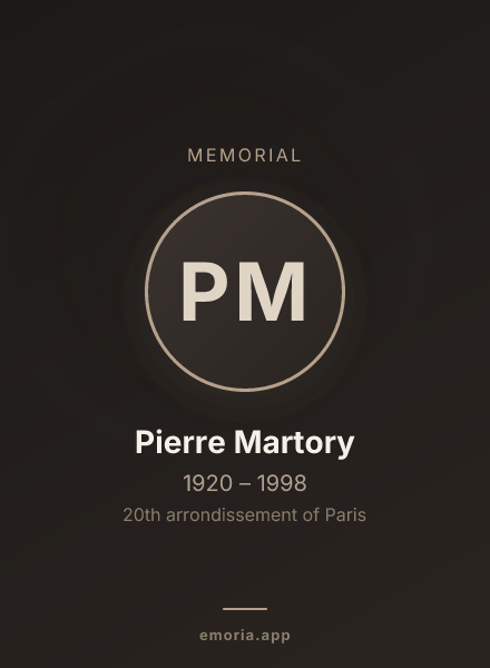 Memorial portrait of Pierre Martory