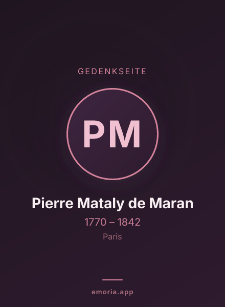 Gedenkportrait von Pierre Mataly de Maran