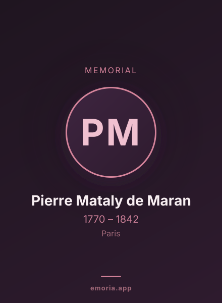Memorial portrait of Pierre Mataly de Maran
