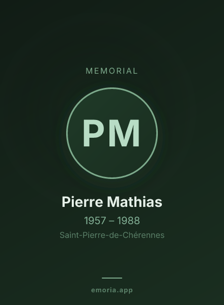 Memorial portrait of Pierre Mathias