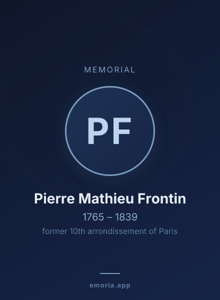 Memorial portrait of Pierre Mathieu Frontin