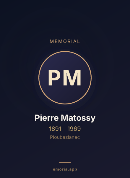 Memorial portrait of Pierre Matossy