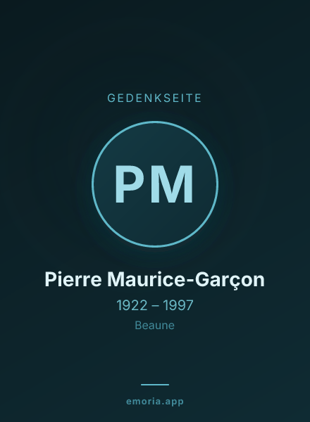 Gedenkportrait von Pierre Maurice-Garçon