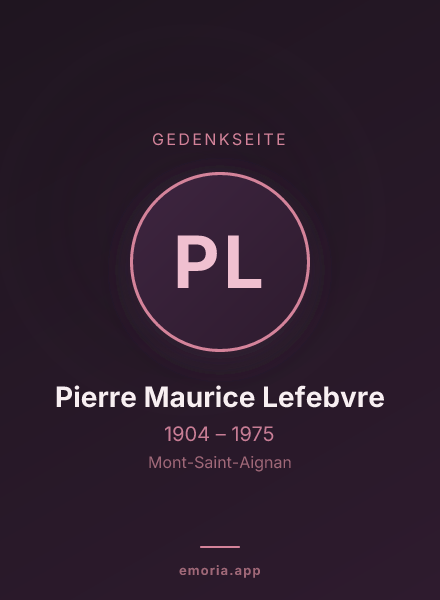 Gedenkportrait von Pierre Maurice Lefebvre