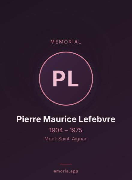 Memorial portrait of Pierre Maurice Lefebvre