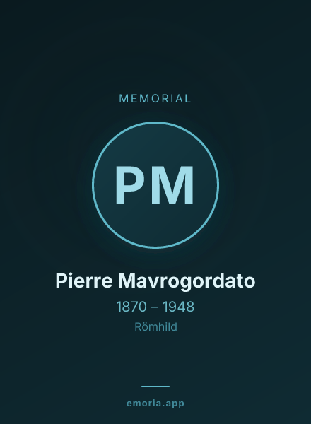 Memorial portrait of Pierre Mavrogordato