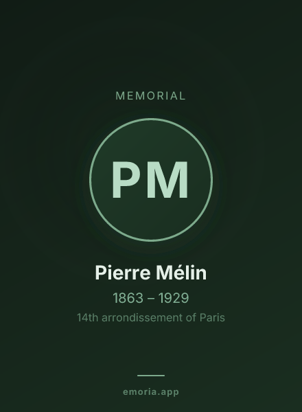 Memorial portrait of Pierre Mélin