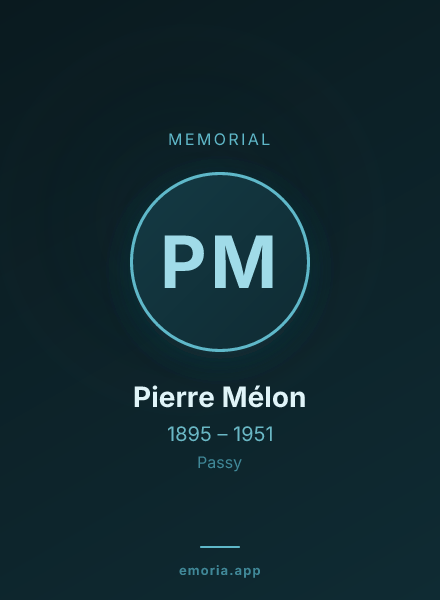 Memorial portrait of Pierre Mélon