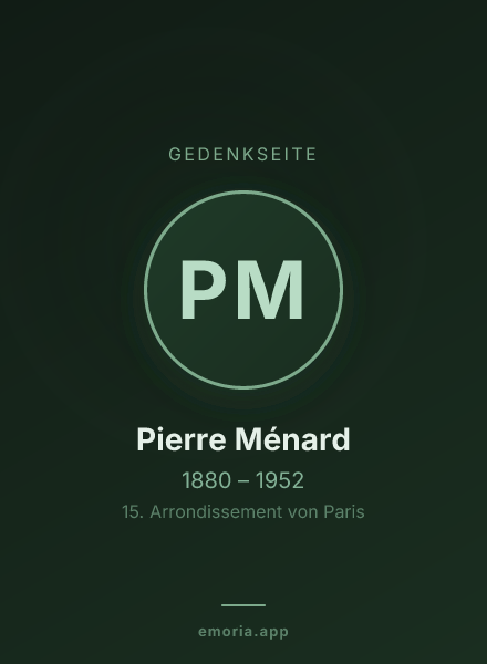 Gedenkportrait von Pierre Ménard