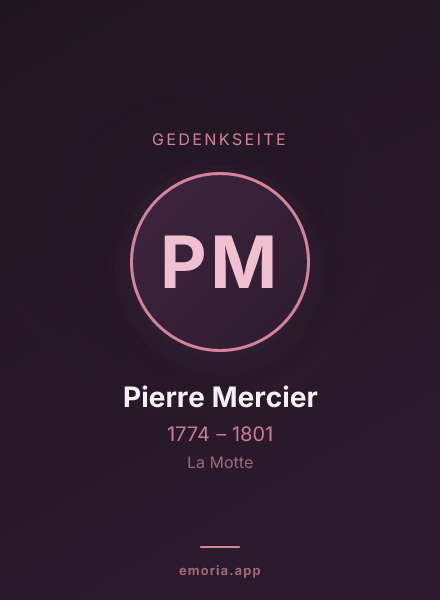 Gedenkportrait von Pierre Mercier