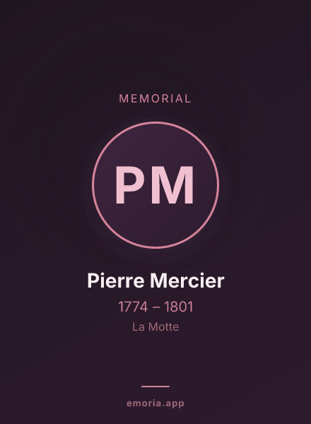 Memorial portrait of Pierre Mercier