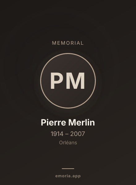 Memorial portrait of Pierre Merlin