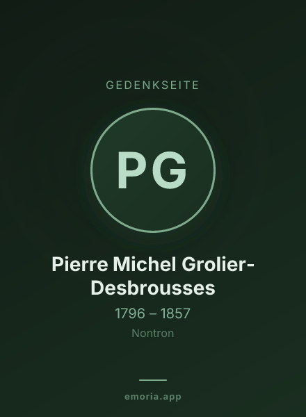 Gedenkportrait von Pierre Michel Grolier-Desbrousses