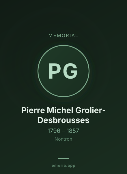 Memorial portrait of Pierre Michel Grolier-Desbrousses