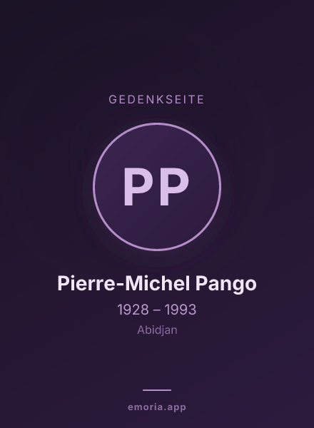 Gedenkportrait von Pierre-Michel Pango