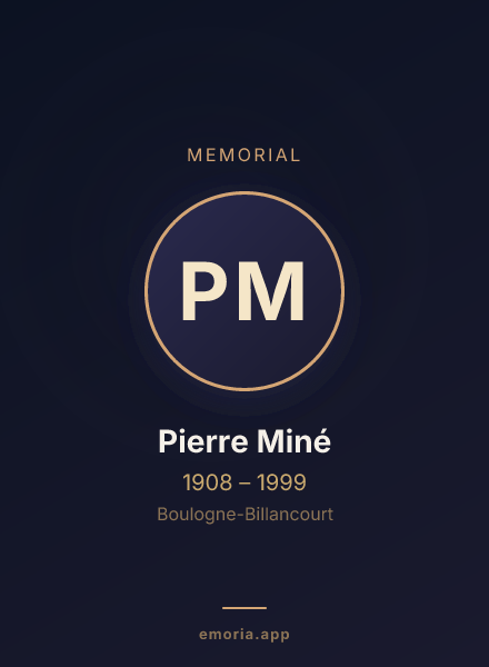Memorial portrait of Pierre Miné