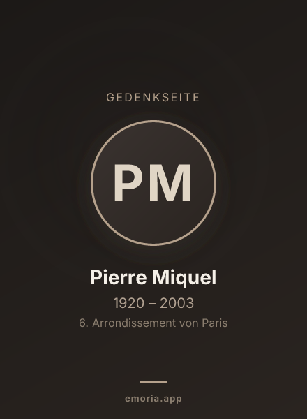 Gedenkportrait von Pierre Miquel