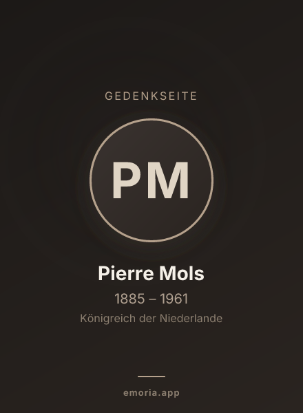 Gedenkportrait von Pierre Mols