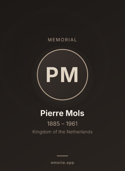 Memorial portrait of Pierre Mols