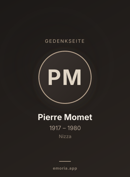 Gedenkportrait von Pierre Momet