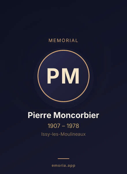 Memorial portrait of Pierre Moncorbier