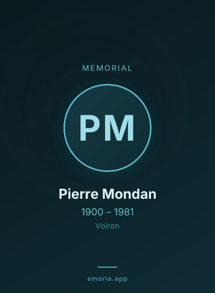 Memorial portrait of Pierre Mondan