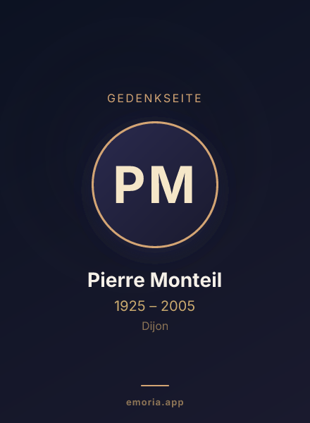 Gedenkportrait von Pierre Monteil