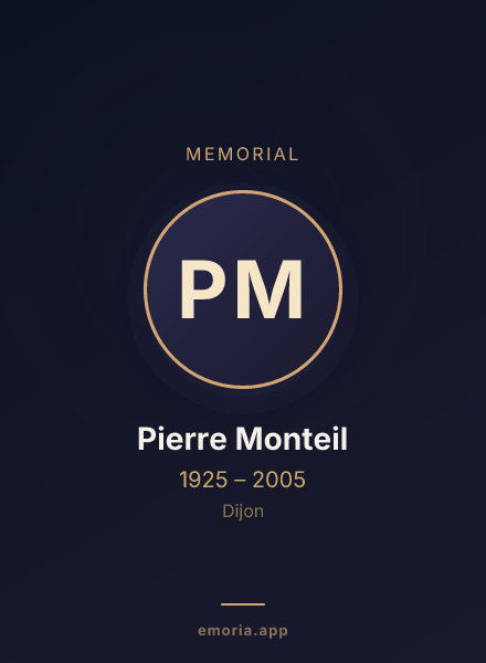 Memorial portrait of Pierre Monteil