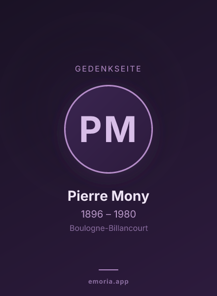 Gedenkportrait von Pierre Mony