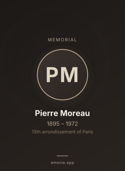 Memorial portrait of Pierre Moreau