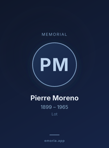 Memorial portrait of Pierre Moreno
