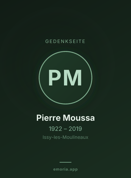 Gedenkportrait von Pierre Moussa