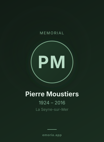 Memorial portrait of Pierre Moustiers