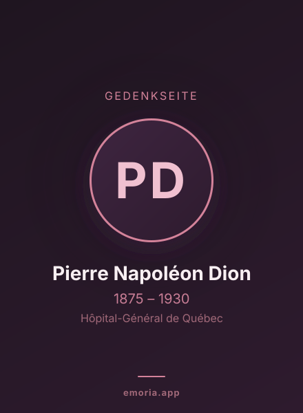 Gedenkportrait von Pierre Napoléon Dion