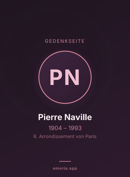 Gedenkportrait von Pierre Naville
