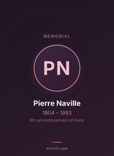 Memorial portrait of Pierre Naville