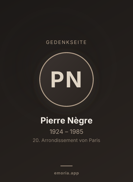 Gedenkportrait von Pierre Nègre