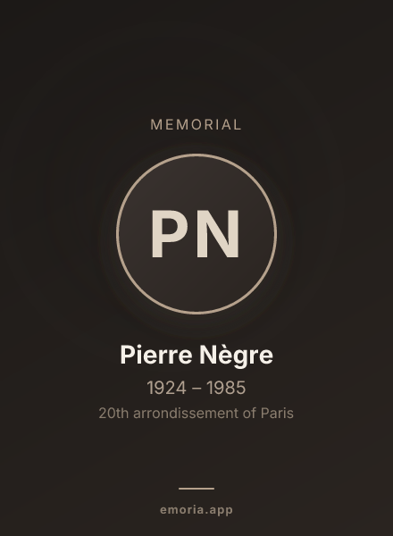 Memorial portrait of Pierre Nègre
