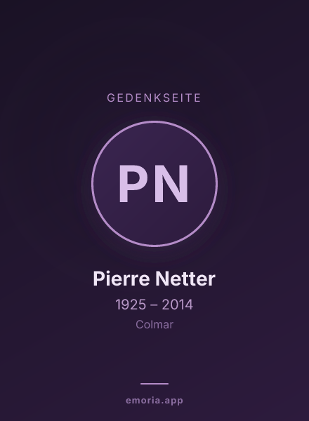 Gedenkportrait von Pierre Netter