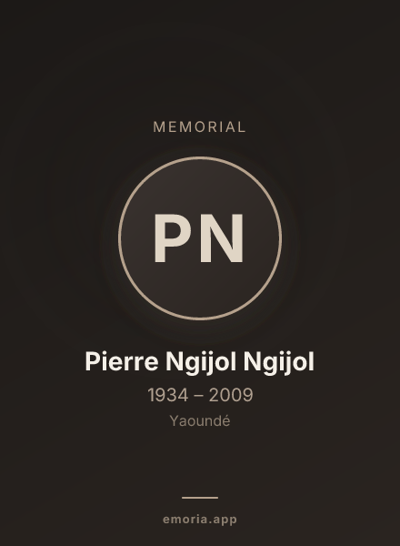 Memorial portrait of Pierre Ngijol Ngijol