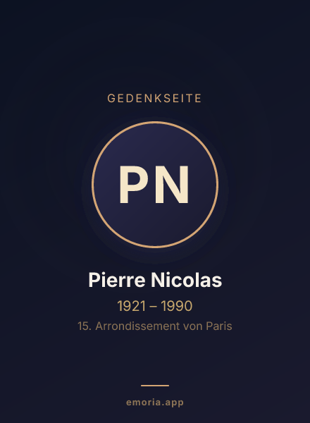Gedenkportrait von Pierre Nicolas