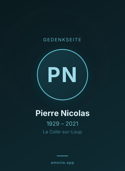 Gedenkportrait von Pierre Nicolas
