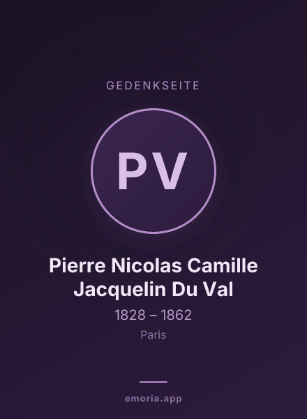 Gedenkportrait von Pierre Nicolas Camille Jacquelin Du Val