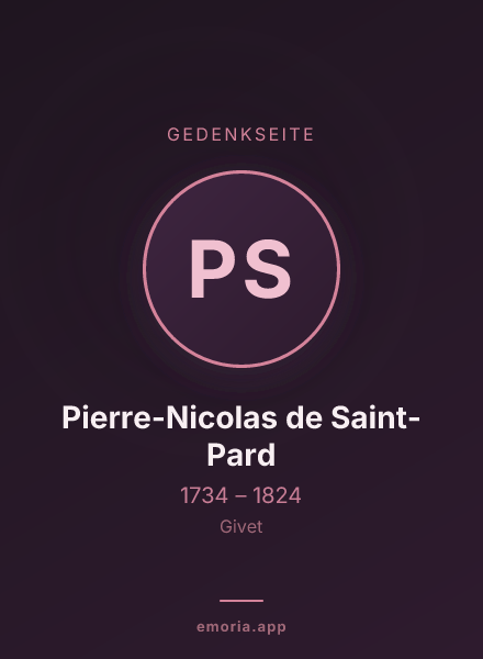 Gedenkportrait von Pierre-Nicolas de Saint-Pard