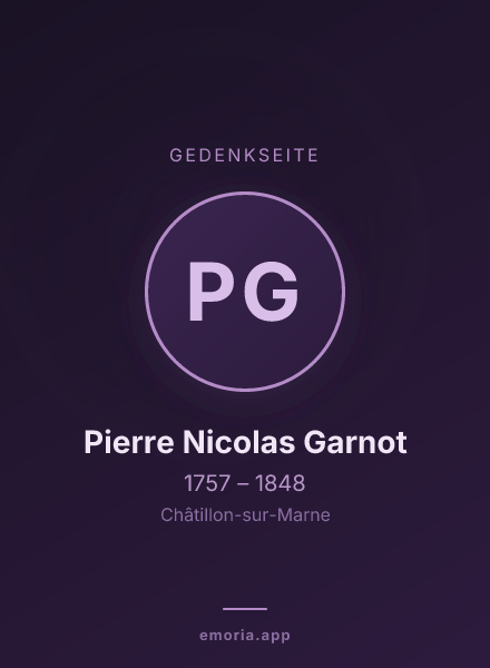 Gedenkportrait von Pierre Nicolas Garnot