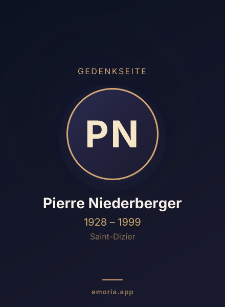 Gedenkportrait von Pierre Niederberger