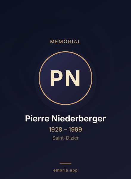 Memorial portrait of Pierre Niederberger