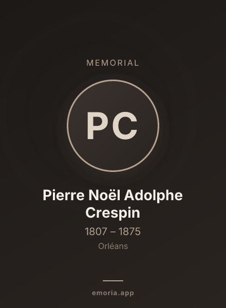 Memorial portrait of Pierre Noël Adolphe Crespin
